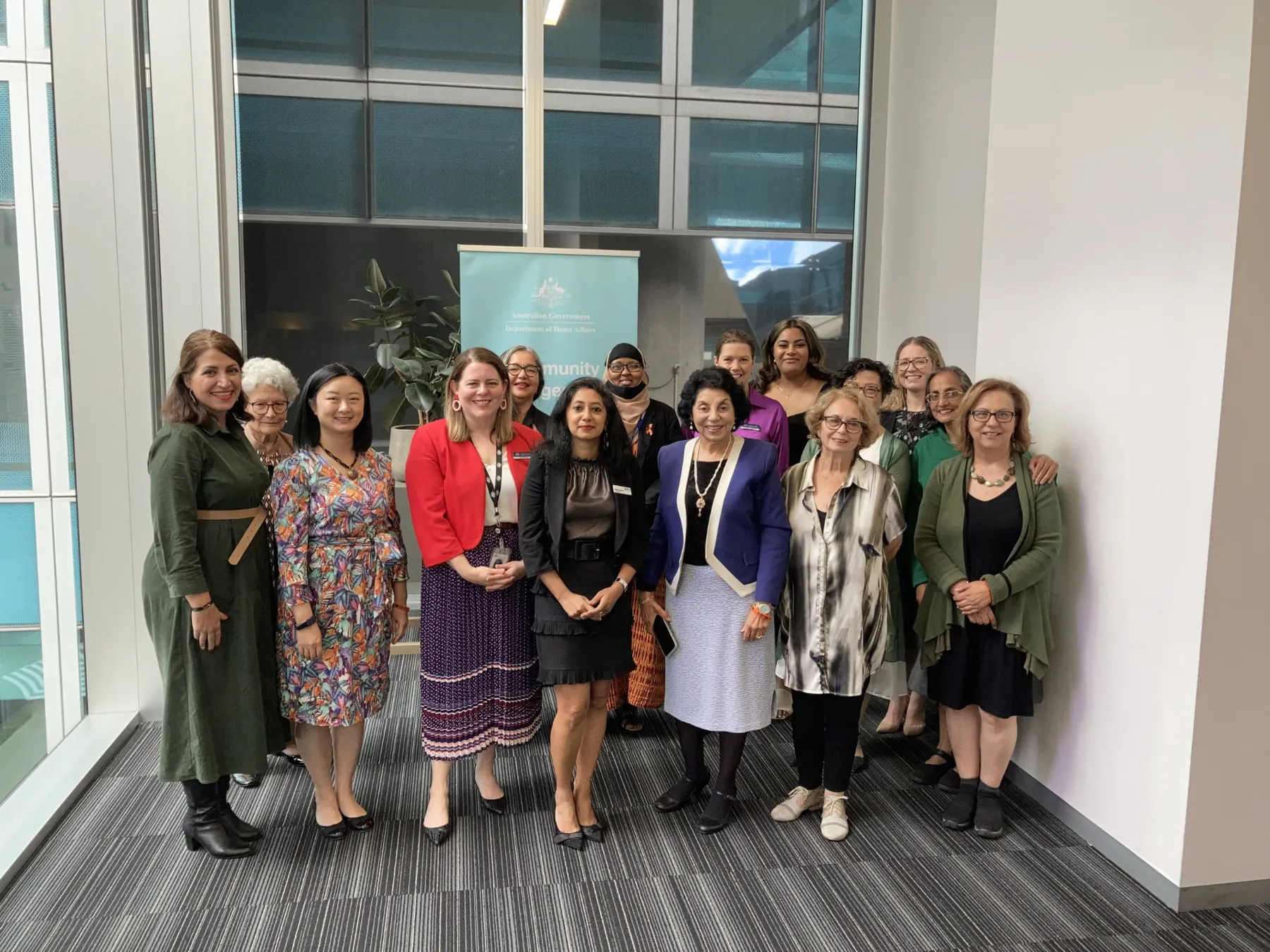 SWDA community members and partners gathered at a Department of Home Affairs event