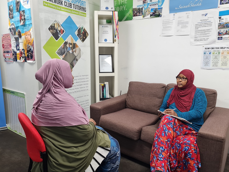 One-on-one culturally appropriate mental health counselling session at the SWDA Kensington office