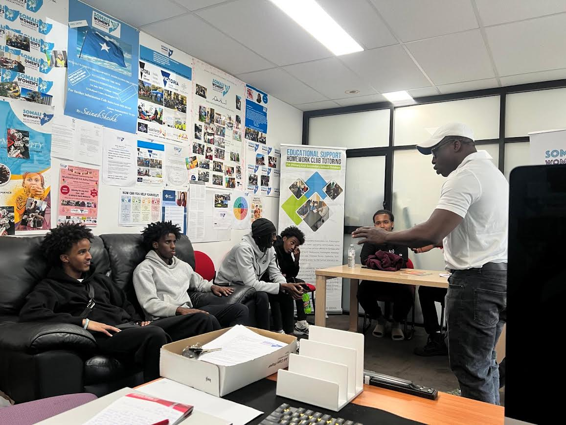 Young jobseekers at an Employment Brokers group mentoring session with SWDA