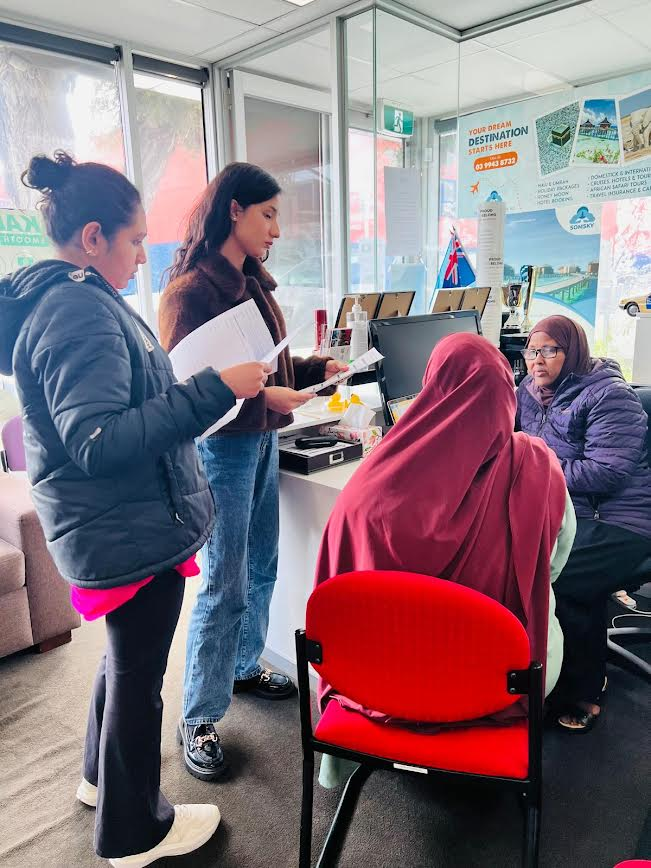 University students on placement at an SWDA partner community office
