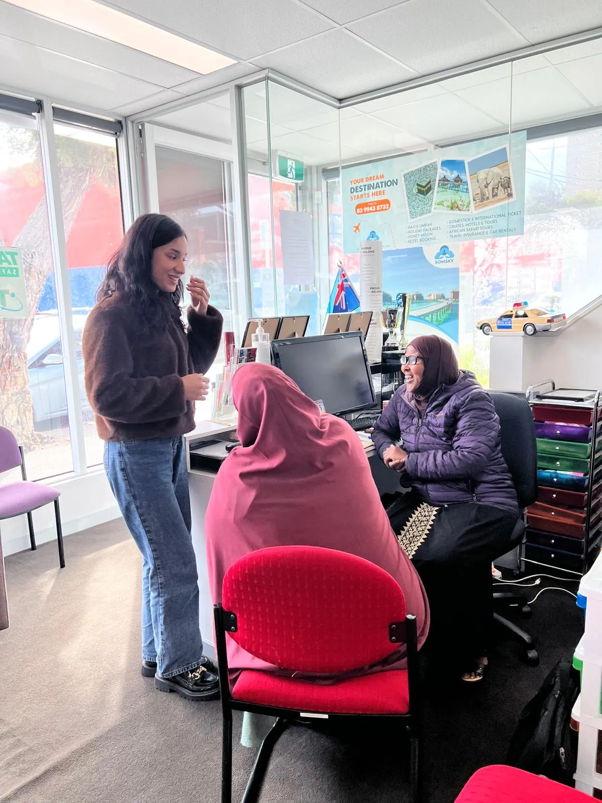 Visitors being welcomed at the SWDA office