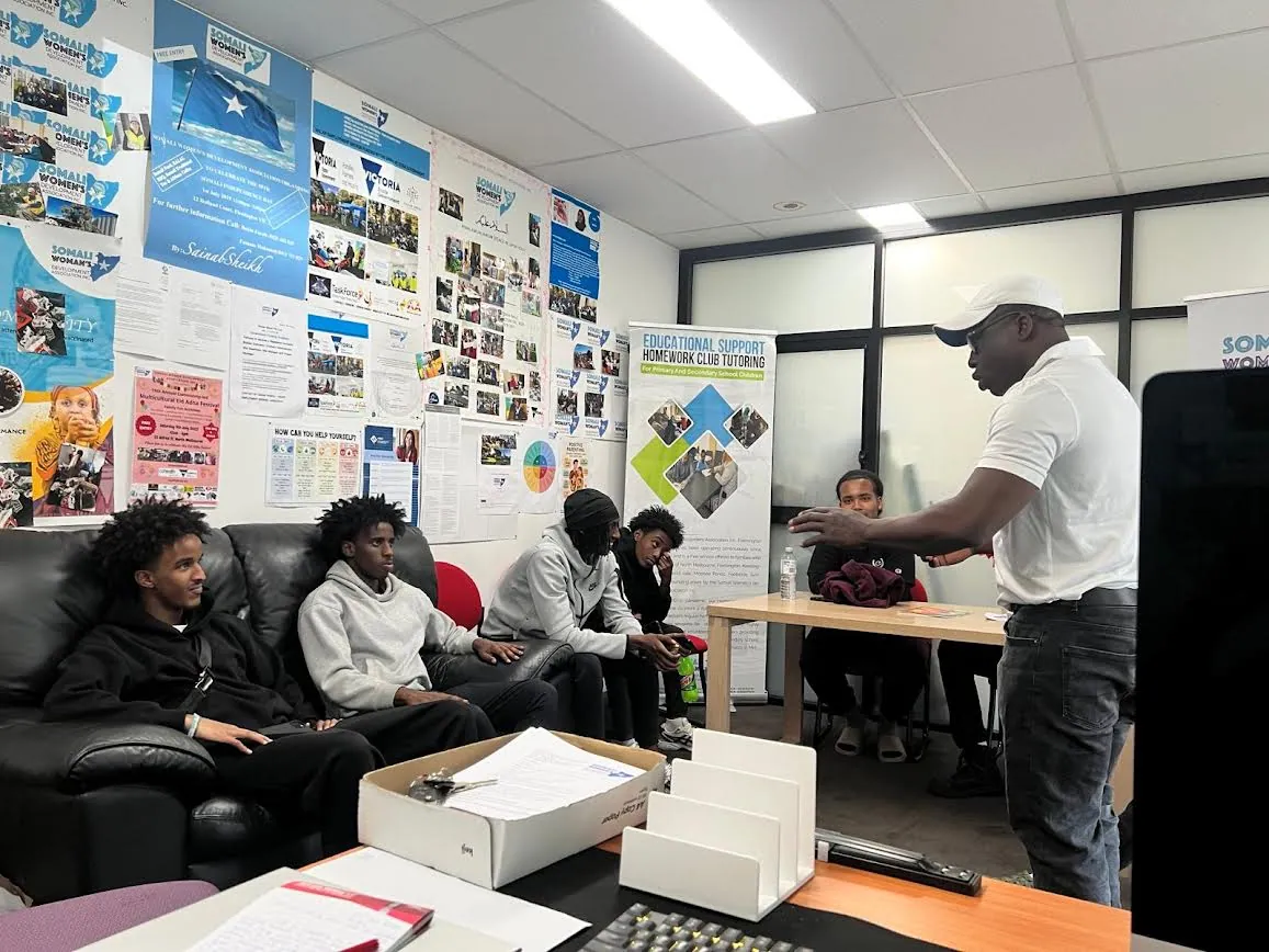 Young jobseekers at an Employment Brokers group mentoring session with SWDA