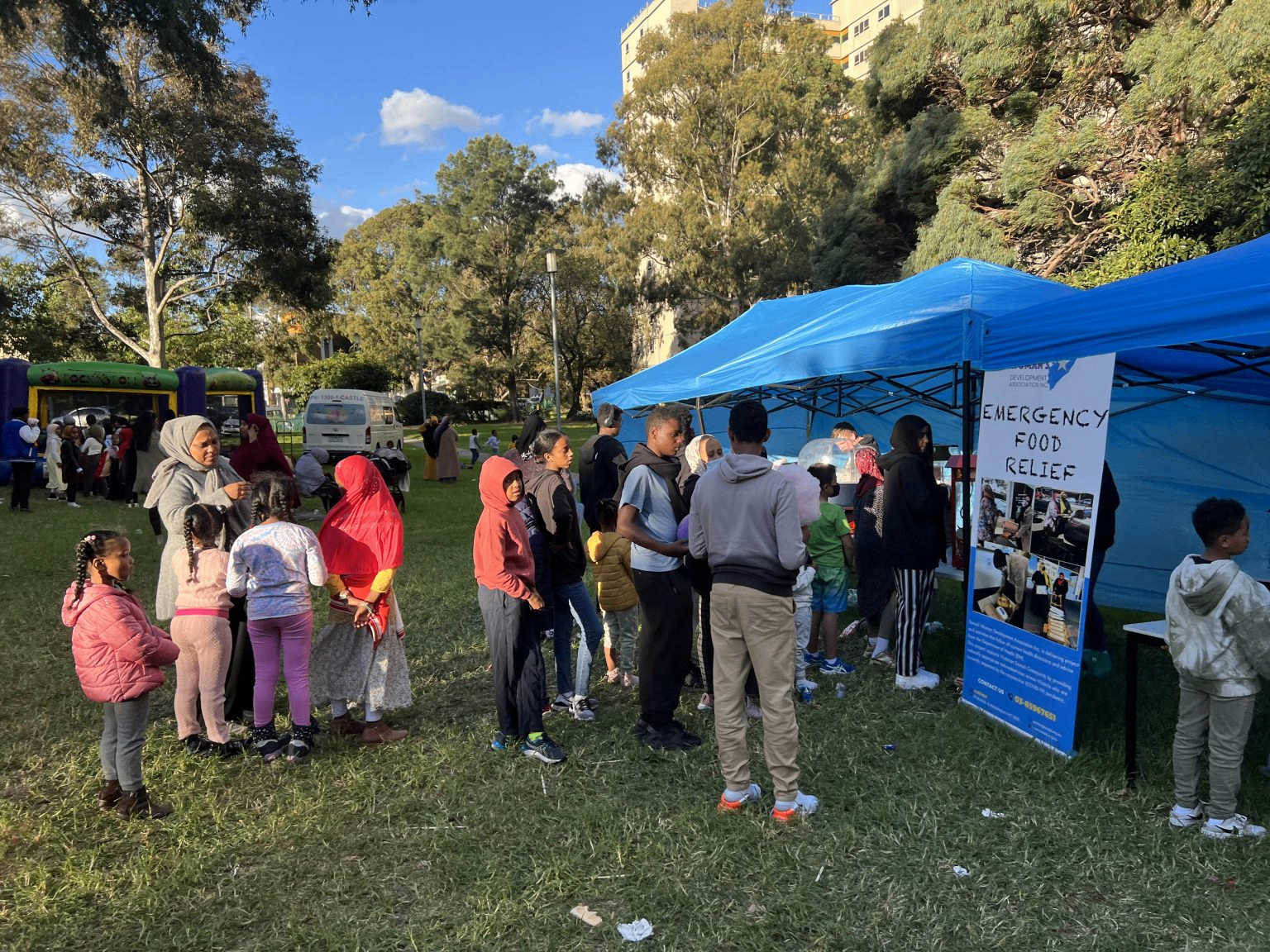 Festival tents and community gatherings at the Multicultural Eid Festival