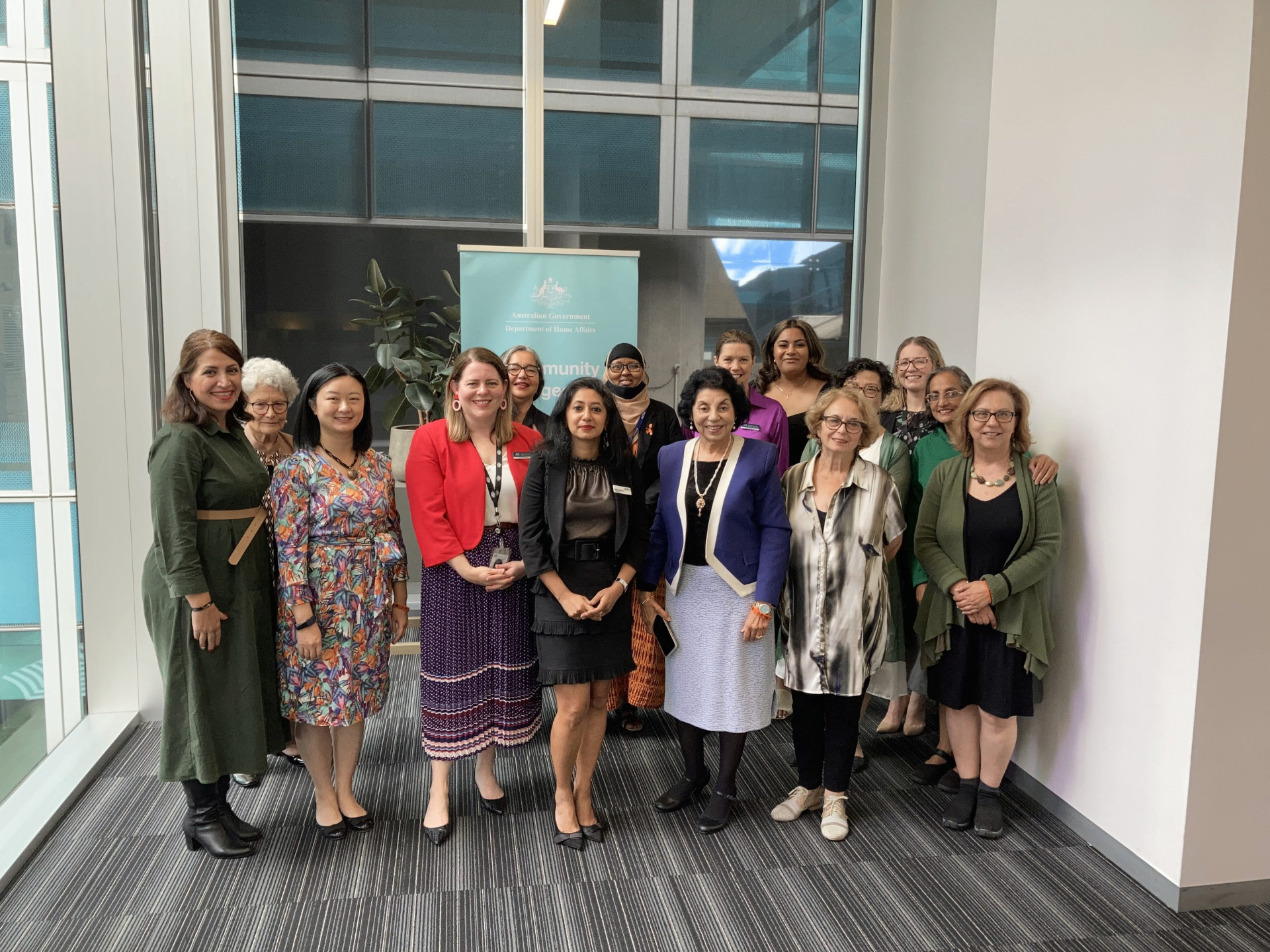SWDA community members and partners gathered at a Department of Home Affairs event