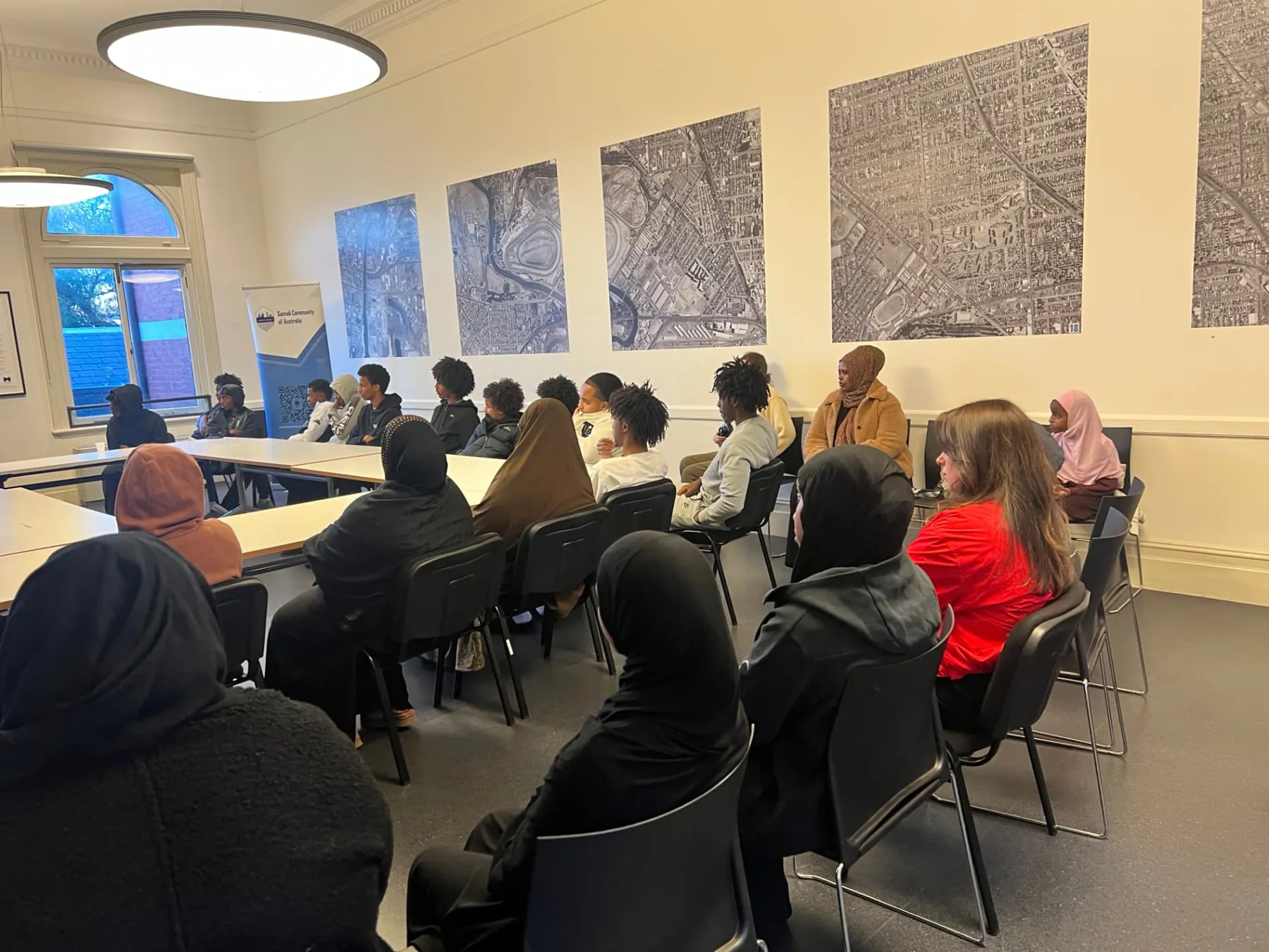 Community members and young people attending an SWDA employment rights information session