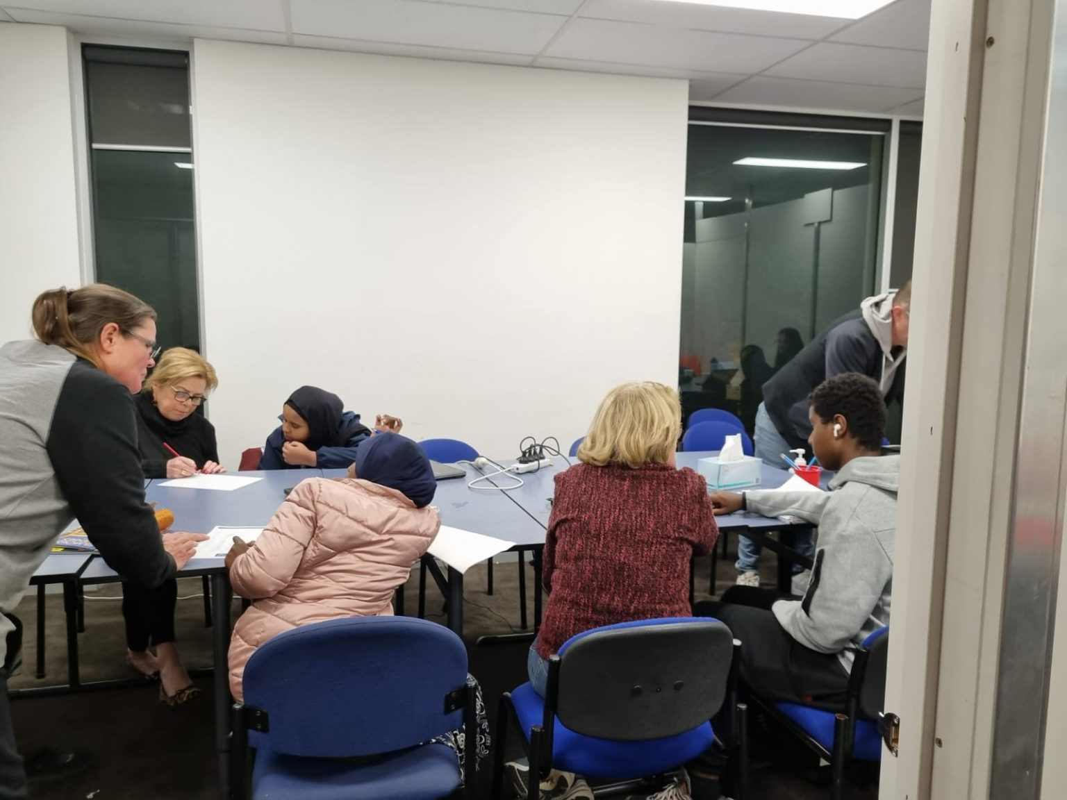 Students and tutors at the SWDA Homework Club